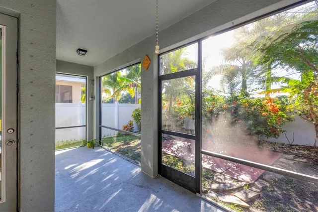 a view of a backyard with plants