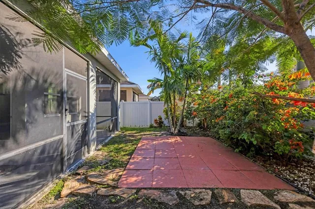 a backyard of a house with lots of green space