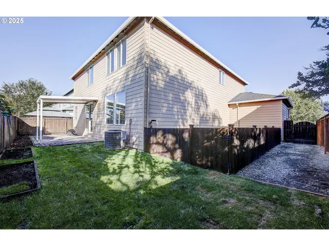 a backyard of a house