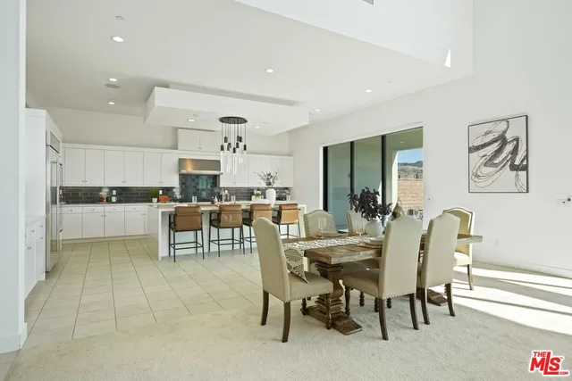 a view of a dining area with furniture