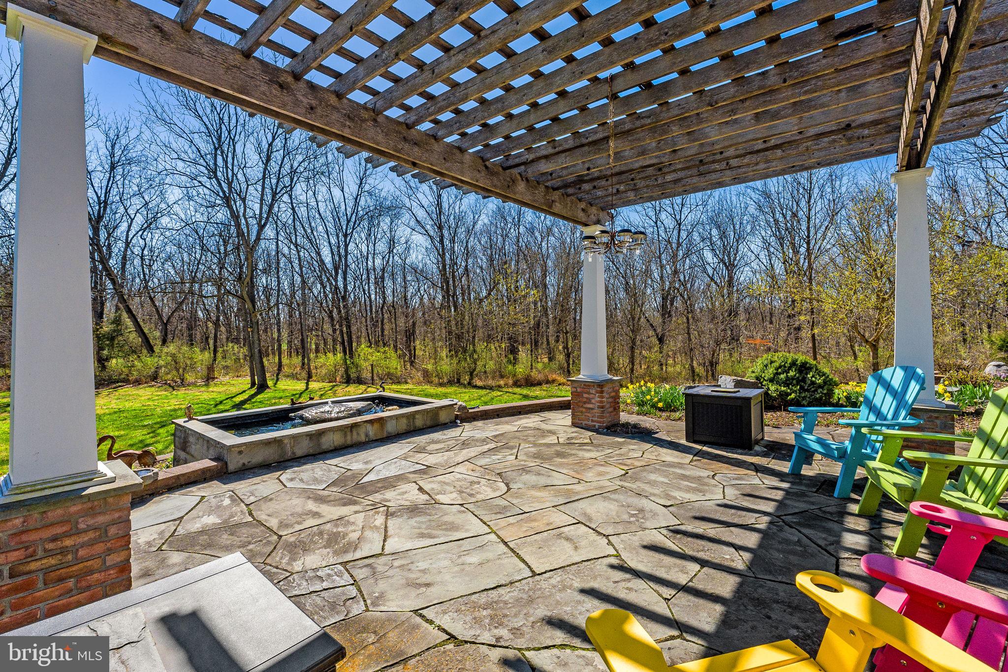 6864-6860 Engle Molers Road Shepherdstown, WV 25443 - Photo 114 of 133 Back patio with pergola and fountain