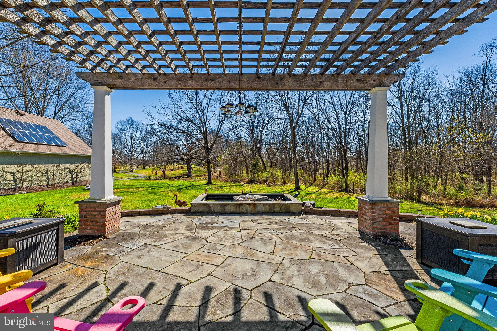 6864-6860 Engle Molers Road Shepherdstown, WV 25443 - Photo 115 of 133 Back patio with pergola and fountain