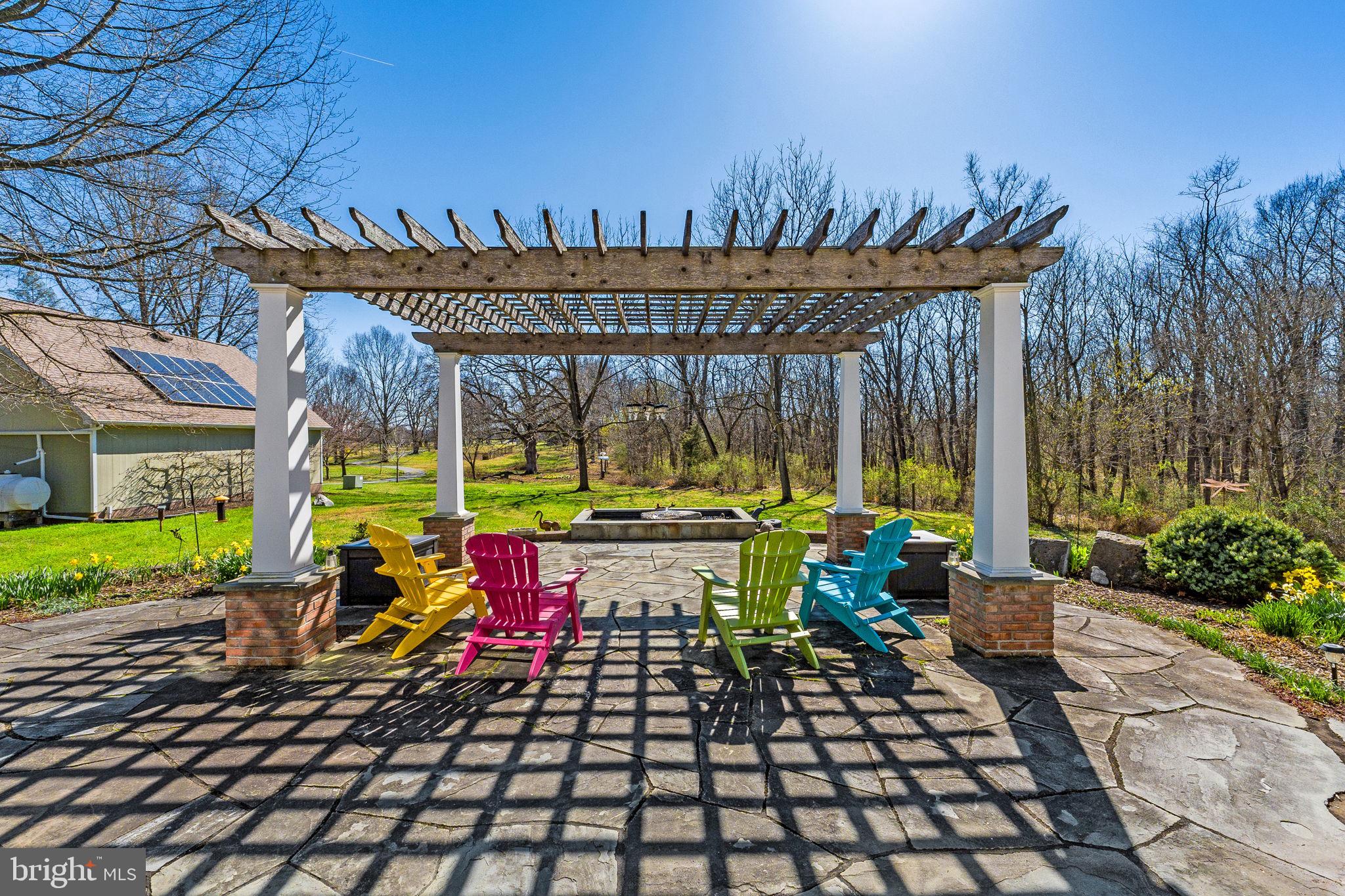 6864-6860 Engle Molers Road Shepherdstown, WV 25443 - Photo 118 of 133 Back patio with pergola and fountain