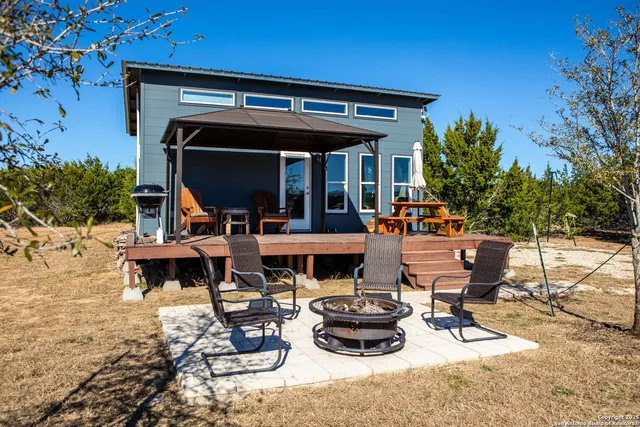 a view of an outdoor sitting area