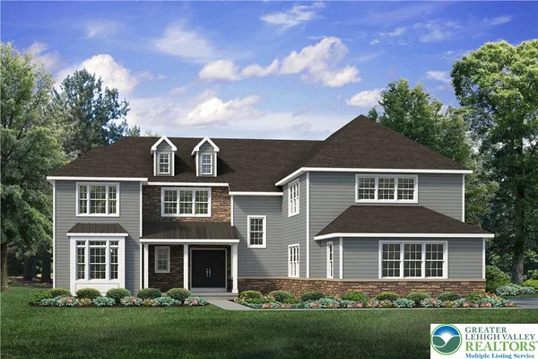 front view of a house with a yard