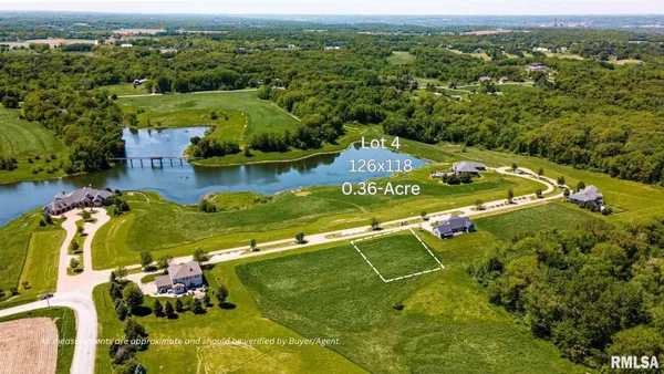 an aerial view of a pool