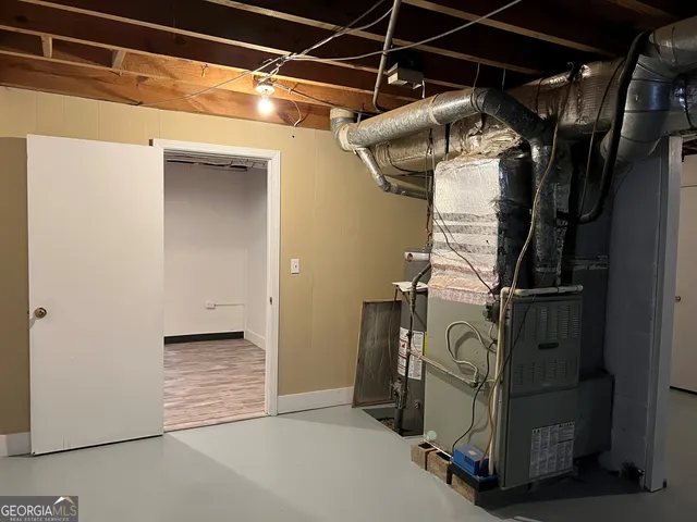 a close view of water heater room