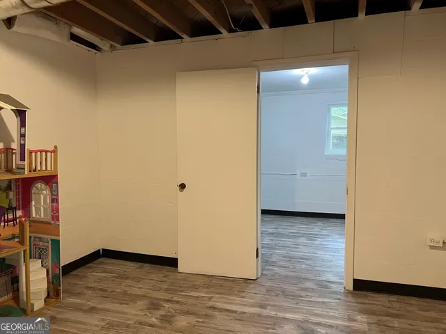 a view of backyard with green space