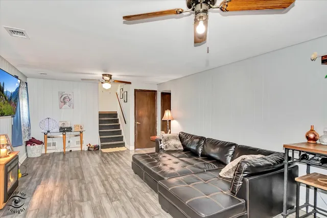 a living room with furniture