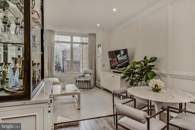 a living room with furniture