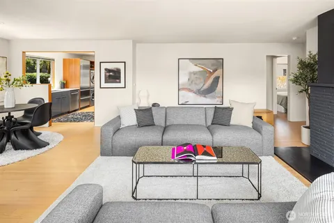 a living room with furniture and a couch