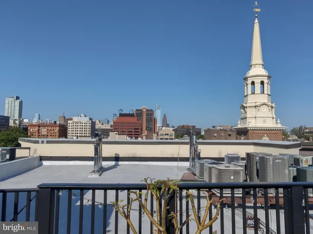 a view of city from a balcony