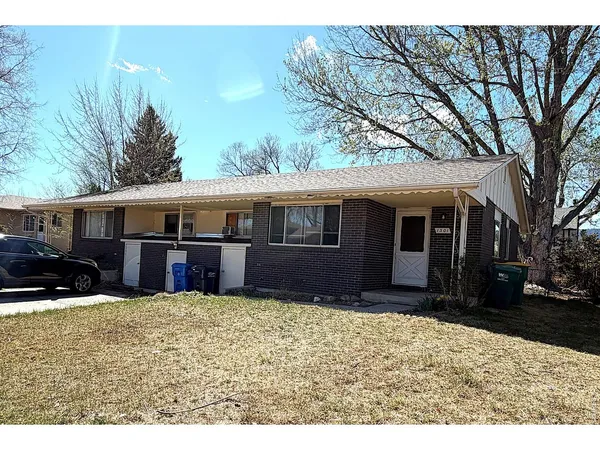 a view of house with yard and covered with trees