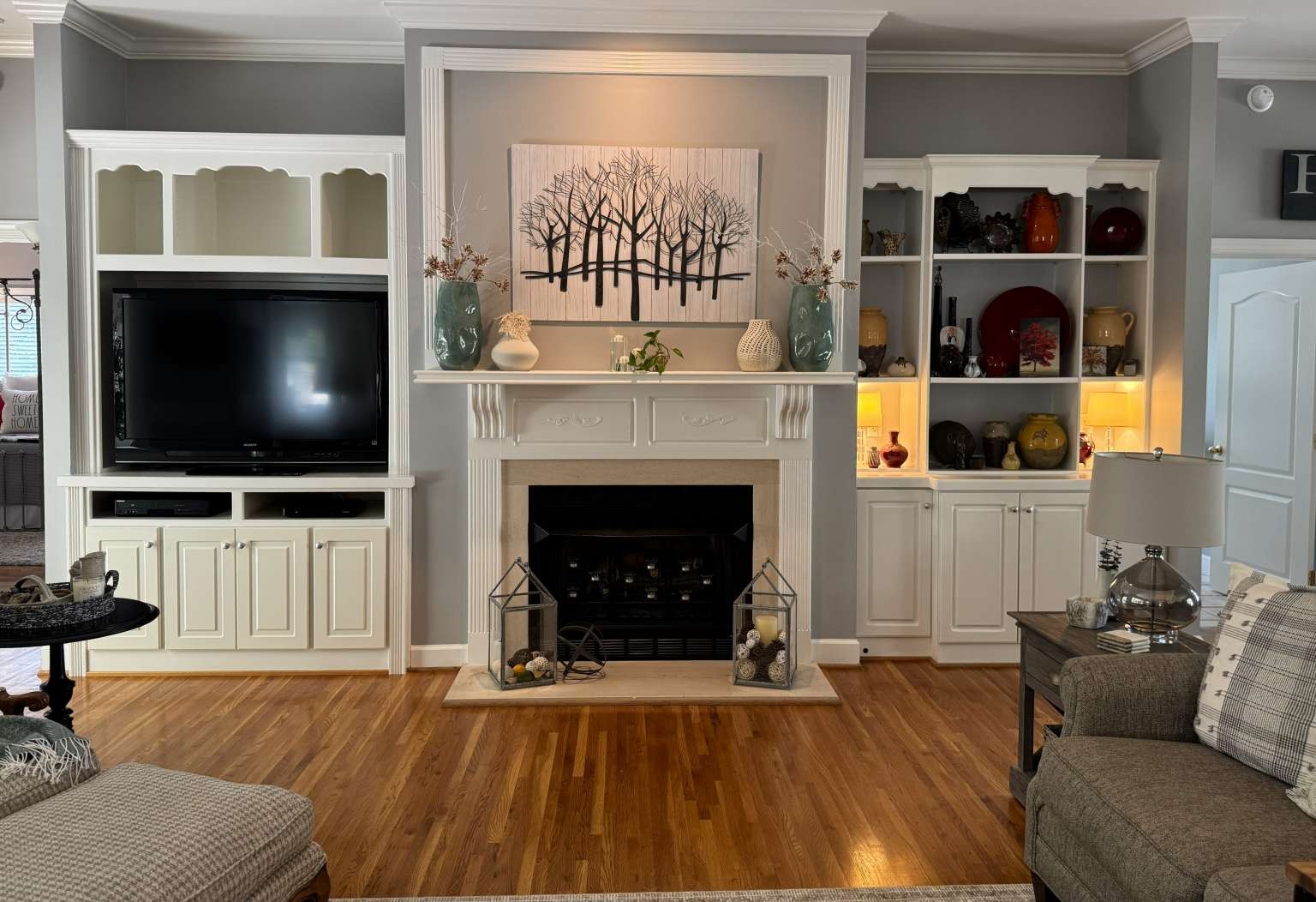 513 Owen Road Leeds, AL 35094 - Photo 5 of 25 a living room with fireplace furniture and a flat screen tv