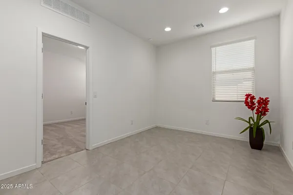 an empty room with a window