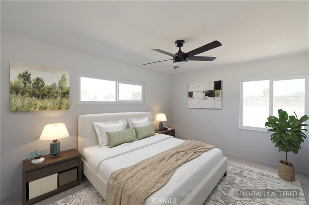 18190 Hiawatha Road Apple Valley, CA 92307 - Photo 10 of 28 Primary Bedroom (Disclaimer: Some images have been digitally enhanced with virtual staging to illustrate potential room layouts and furnishings. Actual property condition and features may vary. Buyer to verify all information independently).
