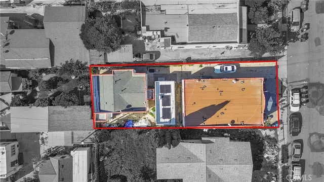 a front view of a building with retail shops