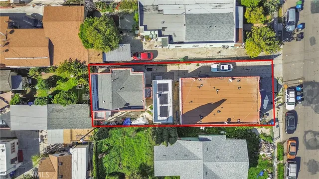 an aerial view of a house