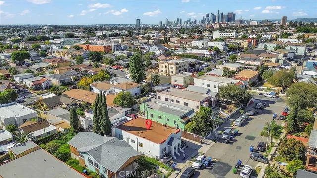an aerial view of a city with lots of residential buildings