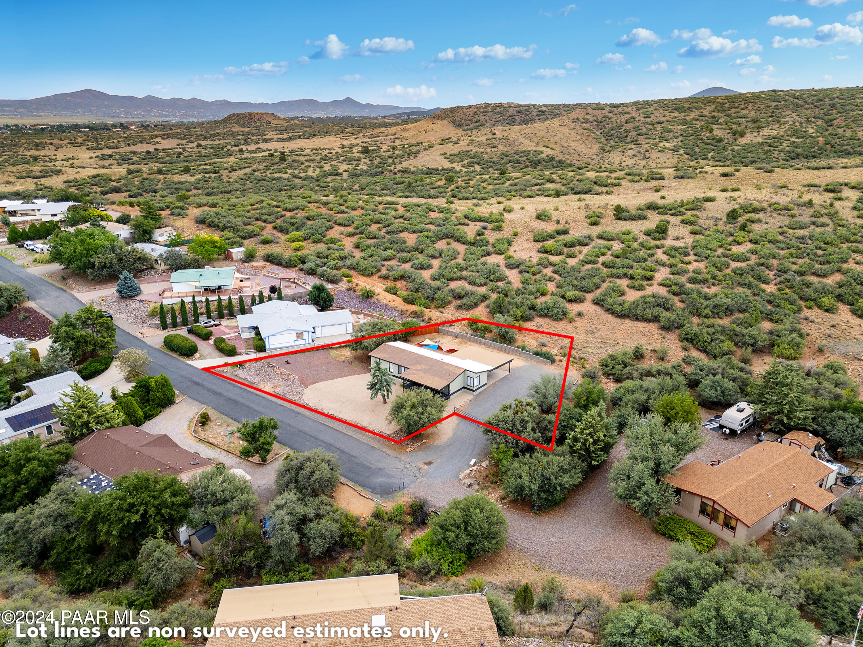 10045 East Durham Road Dewey, AZ 86327 - Photo 23 of 24 Aerial View Lot Lines