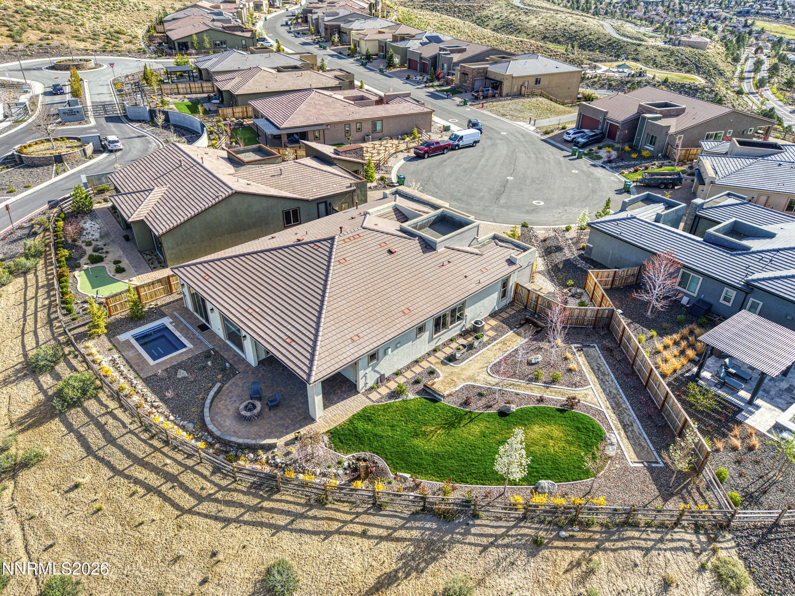 9219 Wild Skies Court Reno, NV 89523 - Photo 15 of 38 an aerial view of a house with garden space and street view