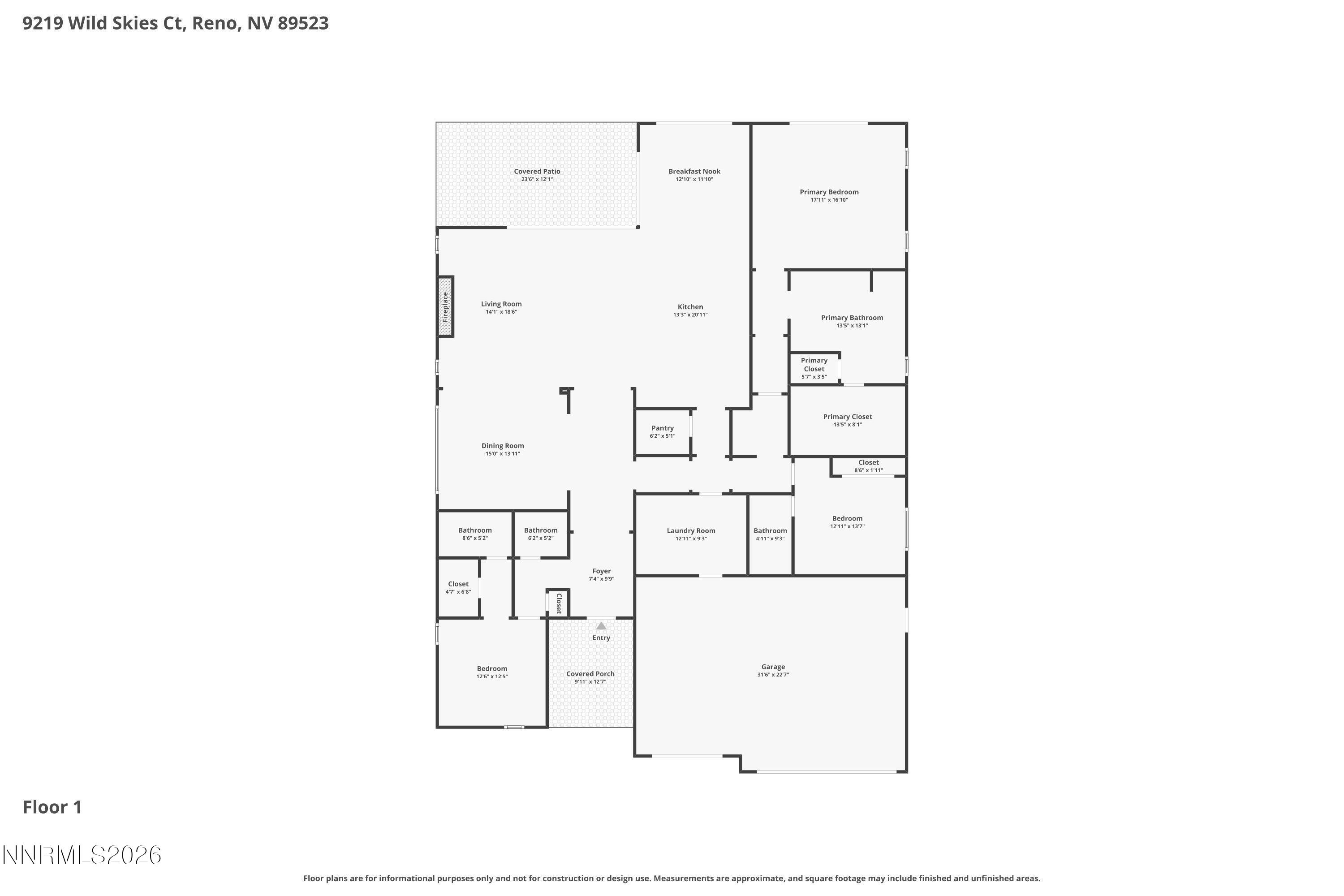 9219 Wild Skies Court Reno, NV 89523 - Photo 38 of 38 a picture of a floor plan