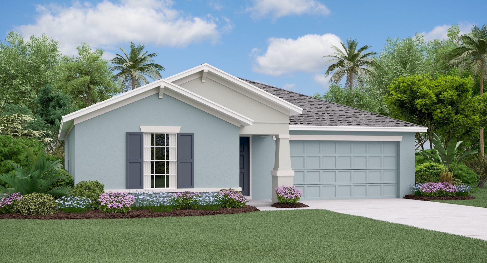725 Dockside Drive Southwest Palm Bay, FL 32908 - Photo 1 of 15 a front view of a house with a garden and plants