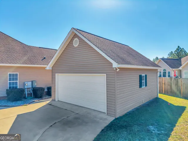 a view of backyard of house