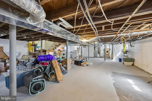 a view of a storage room with gym equipment