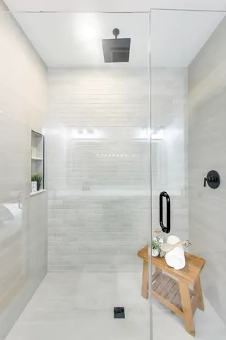 a bathroom with a sink and mirror