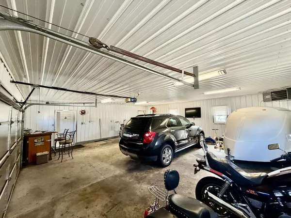a car parked in a garage