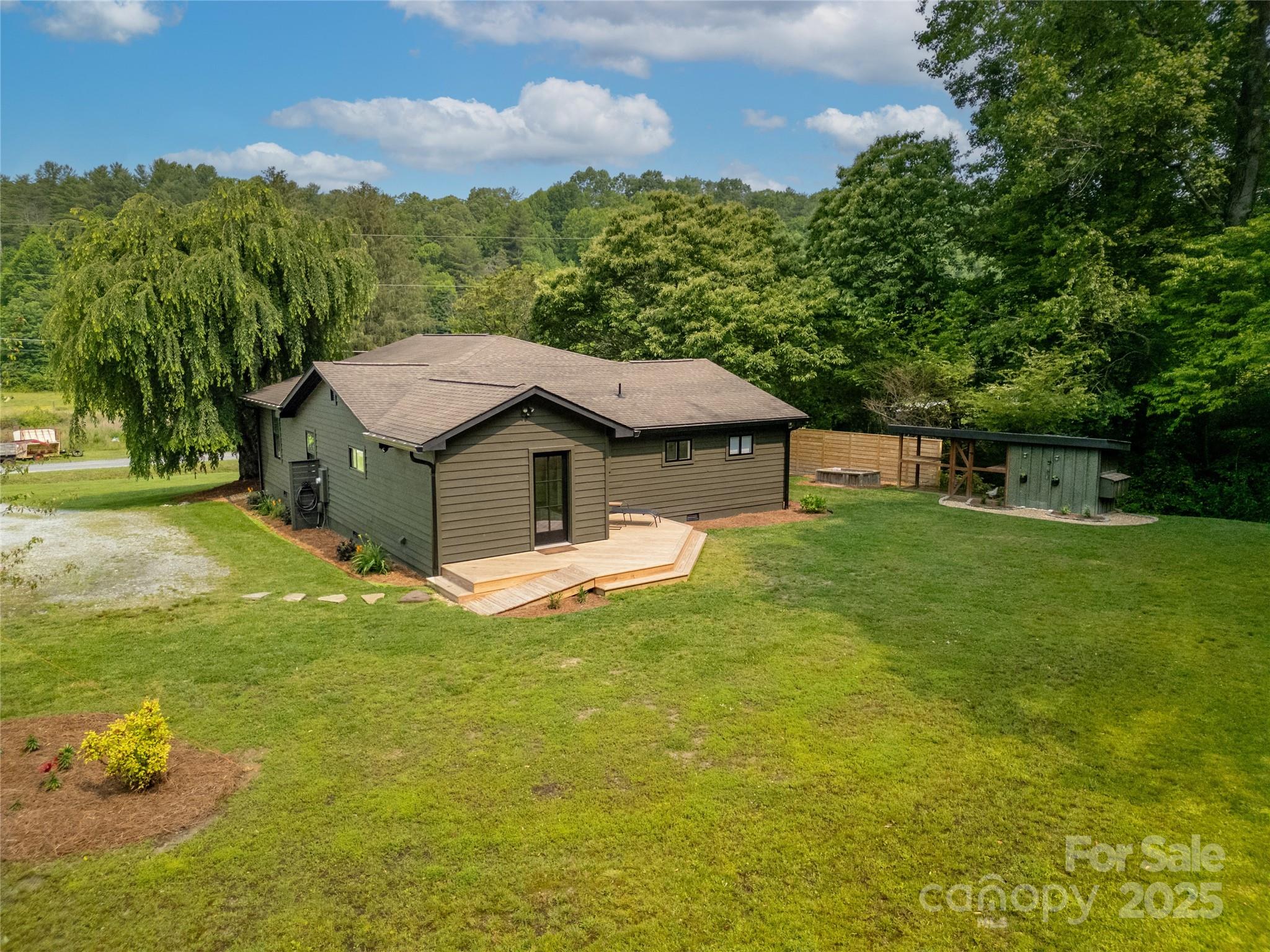 903 Middlefork Road Brevard, NC 28712 - Photo 33 of 45 a aerial view of a house with swimming pool and trees in the background
