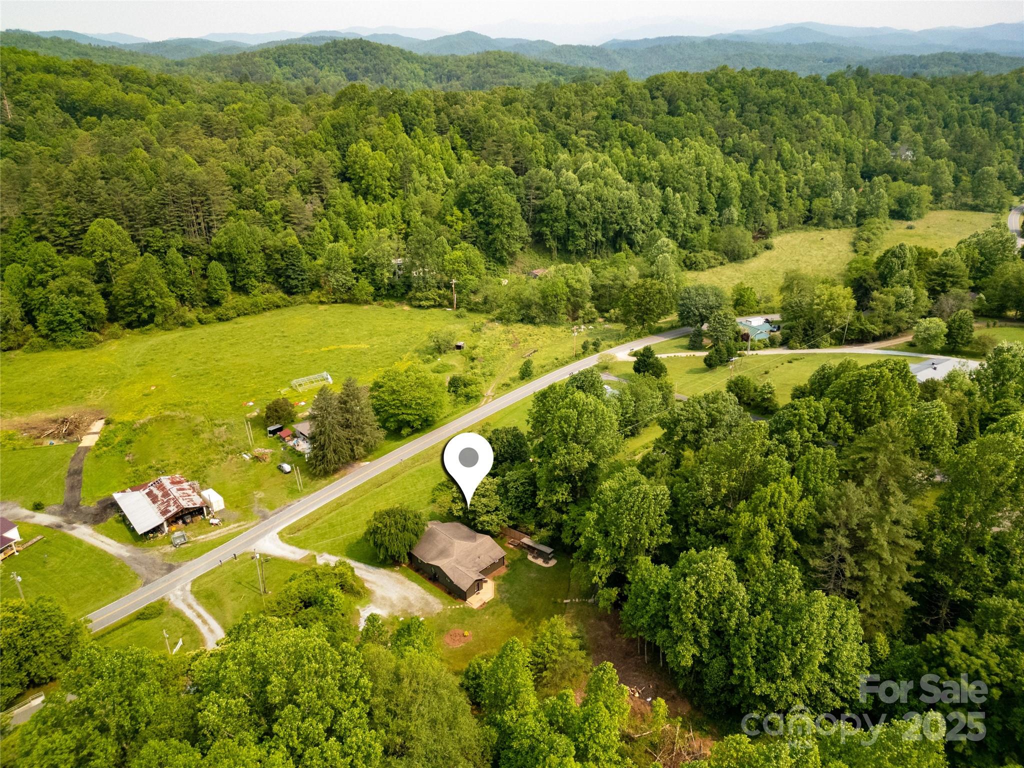 903 Middlefork Road Brevard, NC 28712 - Photo 44 of 45 a view of a lush green forest with trees and houses