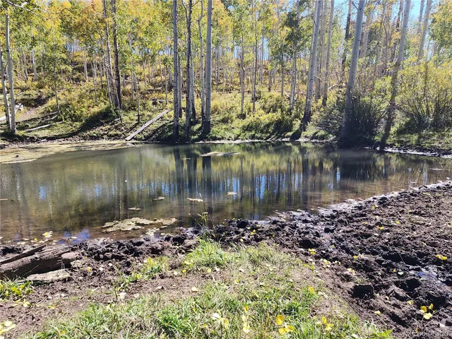 a view of a lake with houses