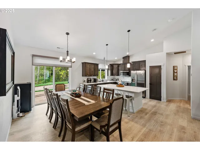 a view of a dining room and livingroom view
