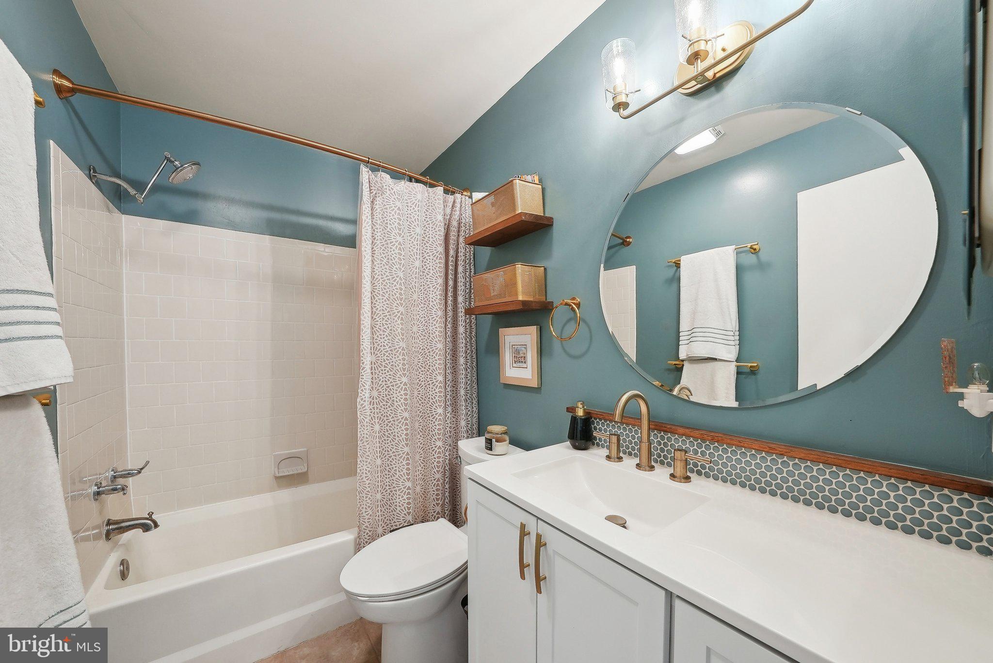 2630 Adams Mill Road Northwest, Unit 303 Washington, DC 20009 - Photo 17 of 18 a bathroom with a sink a toilet a mirror and shower