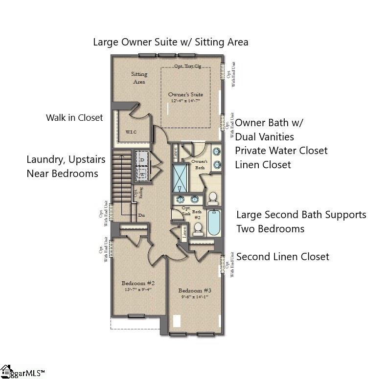 1376 Maplesmith Way Moore, SC 29369 - Photo 19 of 19 Layout of Upstairs