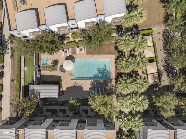 an aerial view of a house