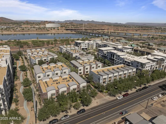 an aerial view of multiple house