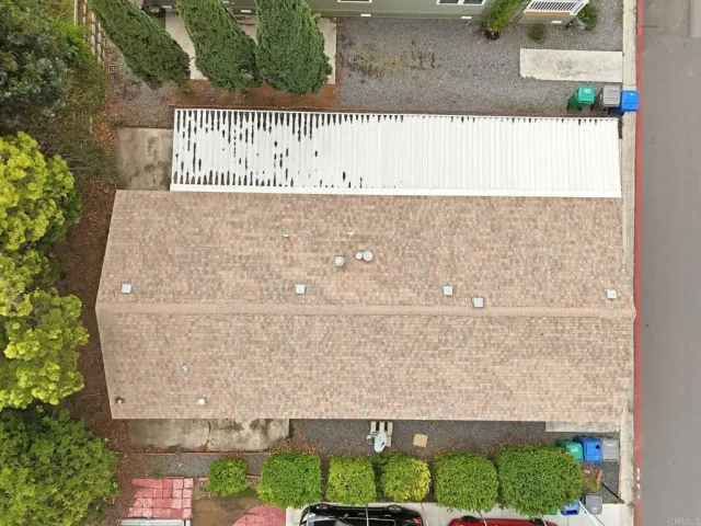 an aerial view of a house