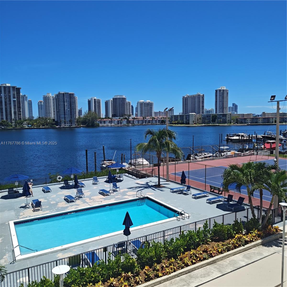 a view of a city with tall buildings