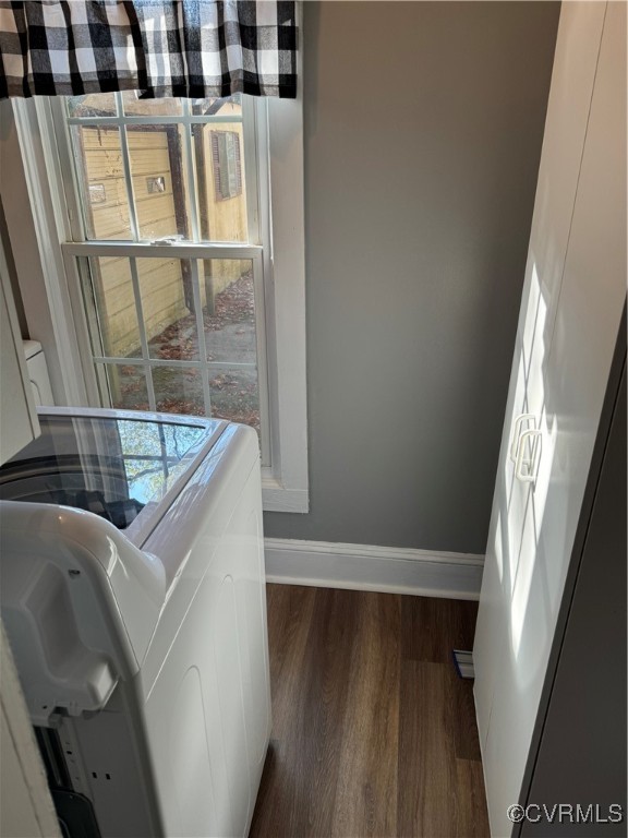 14807 Spruce Avenue Chester, VA 23836 - Photo 15 of 20 Laundry room featuring dark hardwood / wood-style