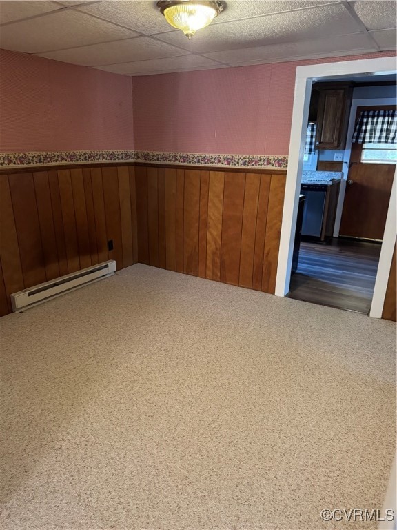 14807 Spruce Avenue Chester, VA 23836 - Photo 9 of 20 Unfurnished room with wood walls, a drop ceiling,