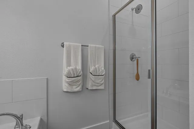 a bathroom with a shower