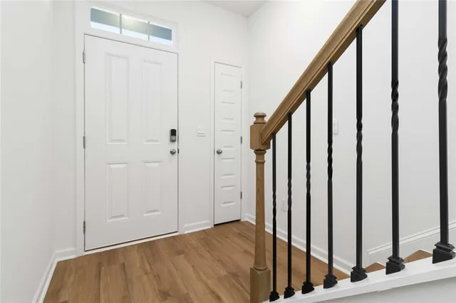 a view of an entryway with staircase