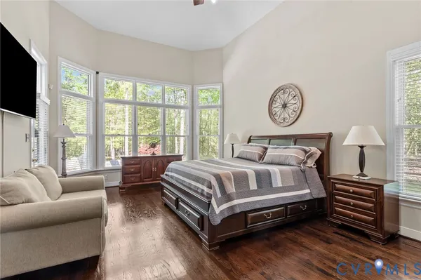 a view of a backyard with sitting area