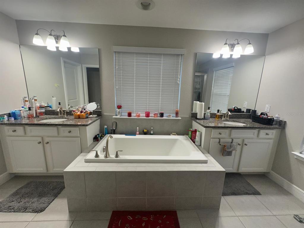 2101 Sunset Wind Loop Oldsmar, FL 34677 - Photo 10 of 13 a bathroom with a tub a sink double vanity and a mirror
