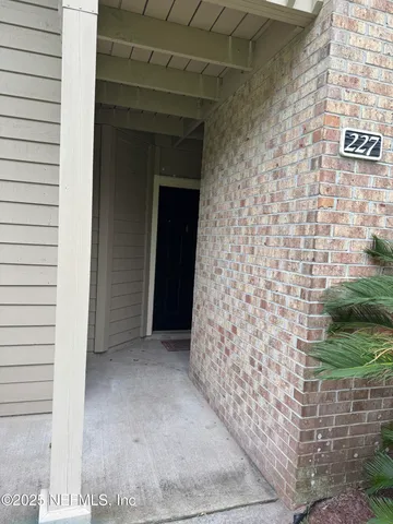 a view of wooden door