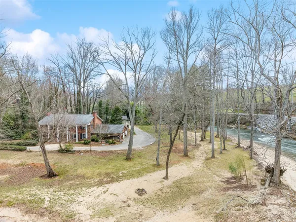 a view of a yard with a tree