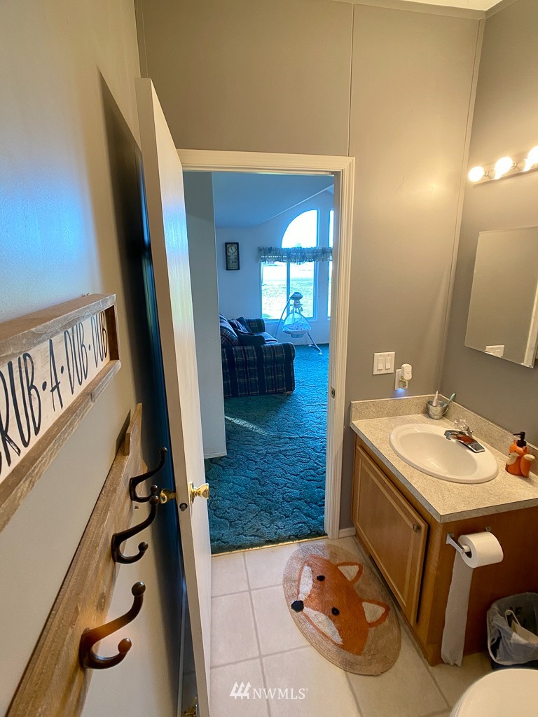 1104 Nooksack Road Nooksack, WA 98276 - Photo 23 of 33 a bathroom with a sink a mirror and a shower